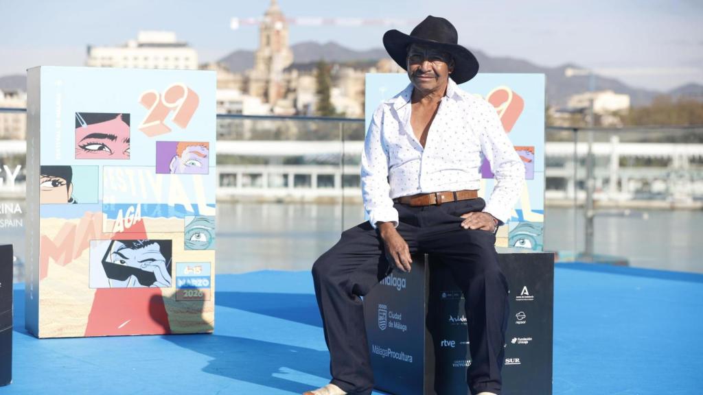 El actor Basilio Moncada, protagonista de 'El Guardián' dirigida por Nuria Ibáñez, durante la presentación este lunes de la cinta que concursa en el Festival de Málaga. Foto: EFE/ Jorge Zapata