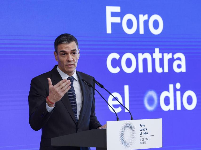 El presidente del Gobierno, Pedro Sánchez, interviene en la inauguración de la primera Cumbre Internacional contra el Odio.