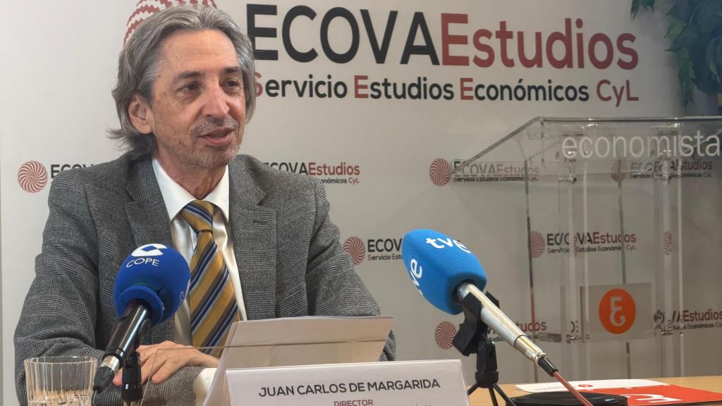 Juan Carlos de Margarida, director de EcovaEstudios, durante la presentación del Observatorio Económico del cuarto trimestre de 2025 en Castilla y León