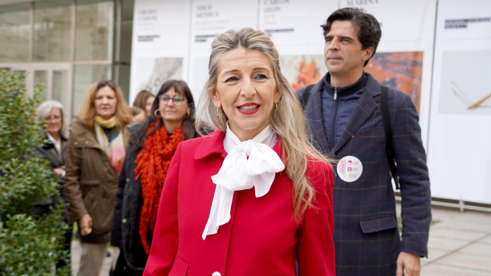 La vicepresidenta segunda y ministra de Trabajo del Gobierno de España, Yolanda Díaz, durante su intervención de este miércoles en Valladolid