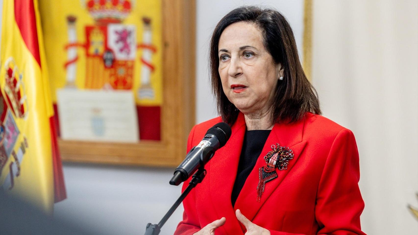 La ministra de Defensa, Margarita Robles, este miércoles en un acto en Madrid.