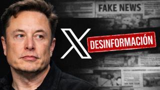 Fotomontaje con el logo de X y la cara de Musk.