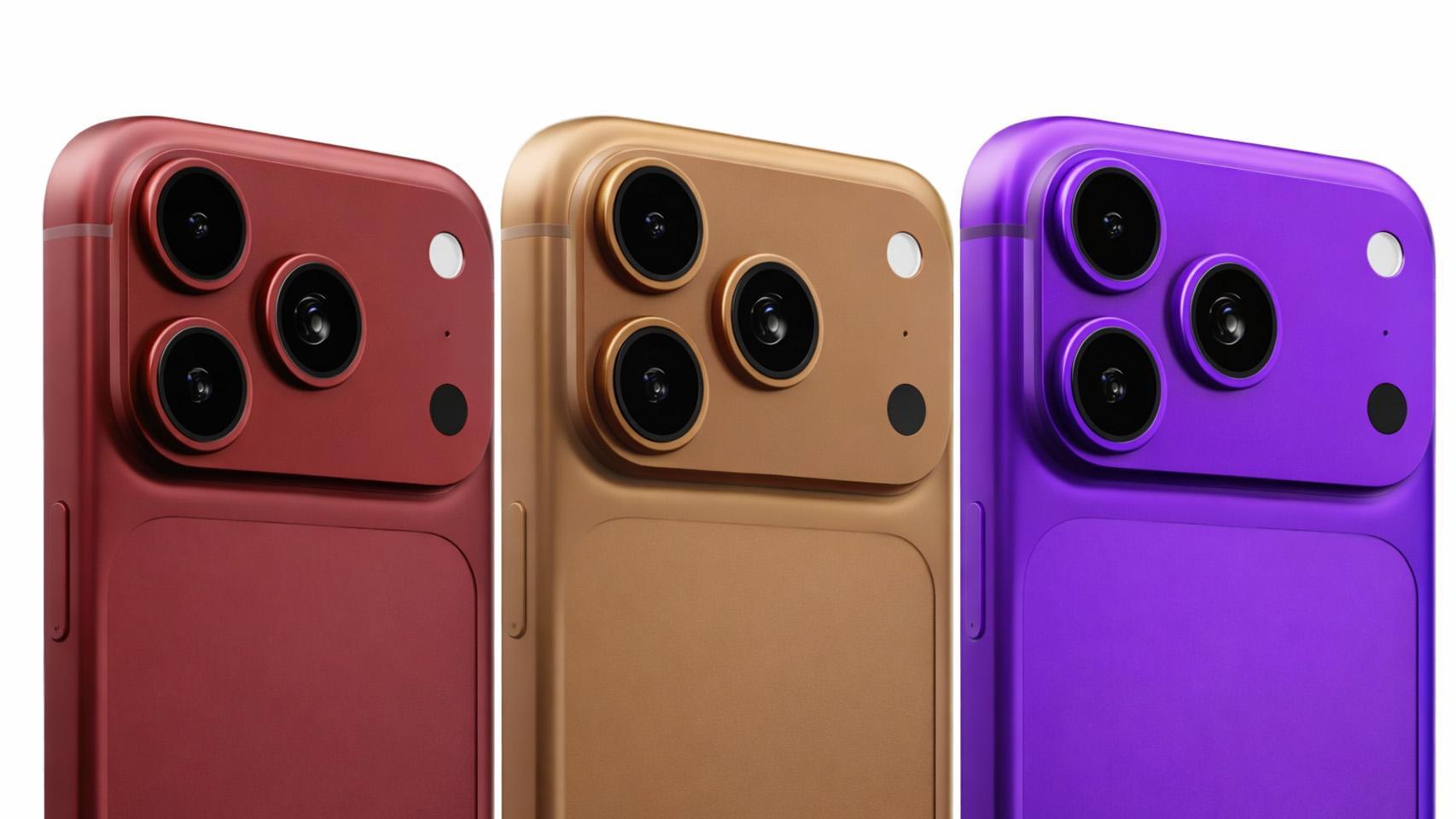 Fotomontaje con los supuestos colores de los iPhone 18.