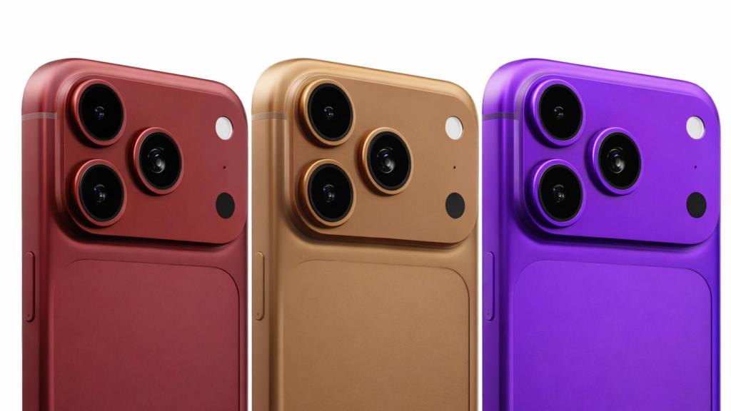Fotomontaje con los supuestos colores de los iPhone 18.