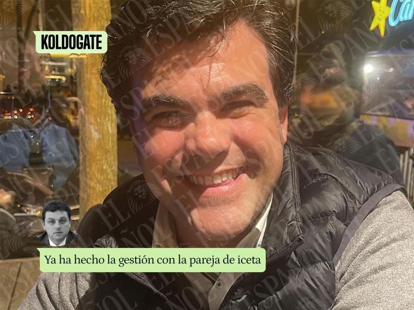 Ángel García Rosique, en el restaurante La Chalana (Madrid), y Koldo García reflejado en el cristal EL ESPAÑOL EL ESPAÑOL