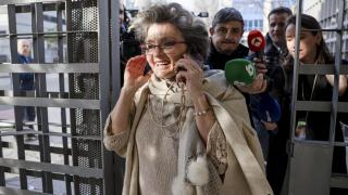 La acusada, Pilar Baselga, a su llegada a los Juzgados.