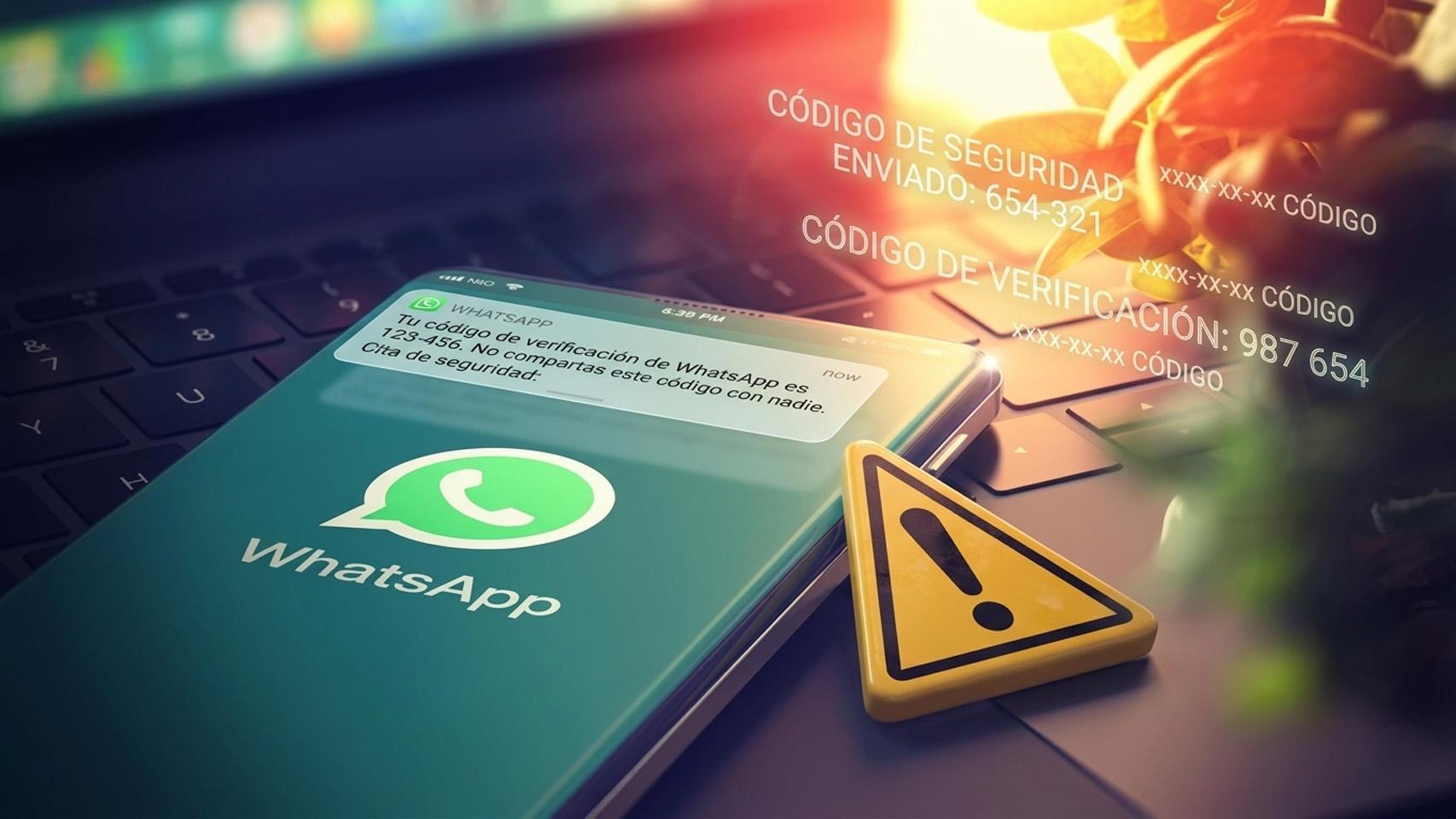 Fotomontaje con el logo de WhatsApp.