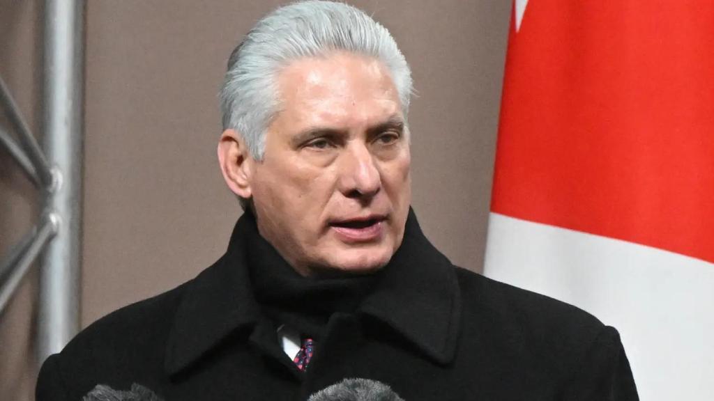 The president of Cuba, Miguel Díaz-Canel, during an international visit.