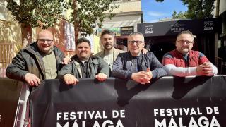 Los chefs Javier Jurado, Juanjo Mesa, Juan Carlos García, Pedro Sánchez, y Juan Aceituno, en el Festival de Málaga.