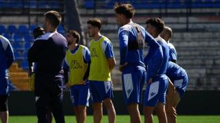 Los jugadores durante un entrenamiento de la temporada.
