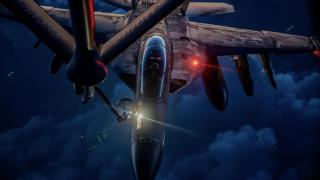 A US Air Force KC-135 Stratotanker refuels a US Navy F/A-18F Super Hornet over the Middle East during Operation Epic Fury.