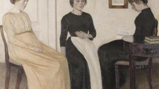 Hammershøi: 'Tres mujeres jóvenes', 1895. Foto: Ribe Art Museum