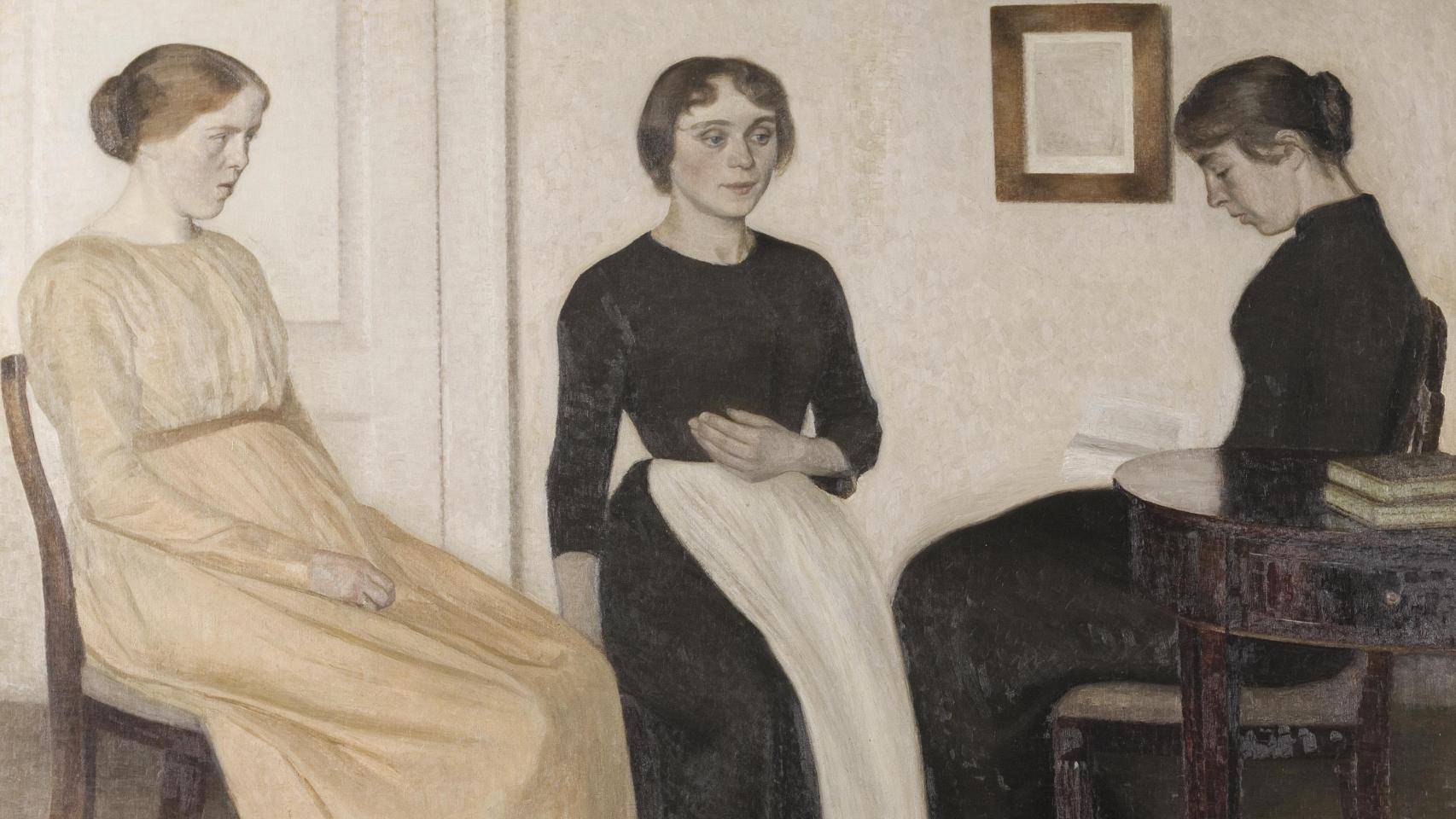 Hammershøi: 'Tres mujeres jóvenes', 1895. Foto: Ribe Art Museum