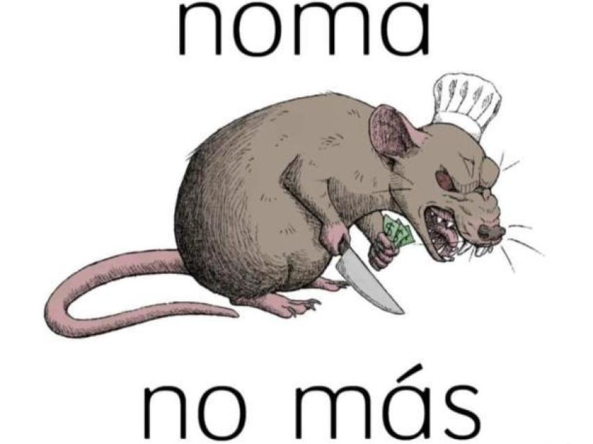 Ilustración publicada en la cuenta de Instagram de Ignacio White, ex responsable de laboratorio del Noma, denunciado los abusos de los trabajadores por parte de René Redzepi.