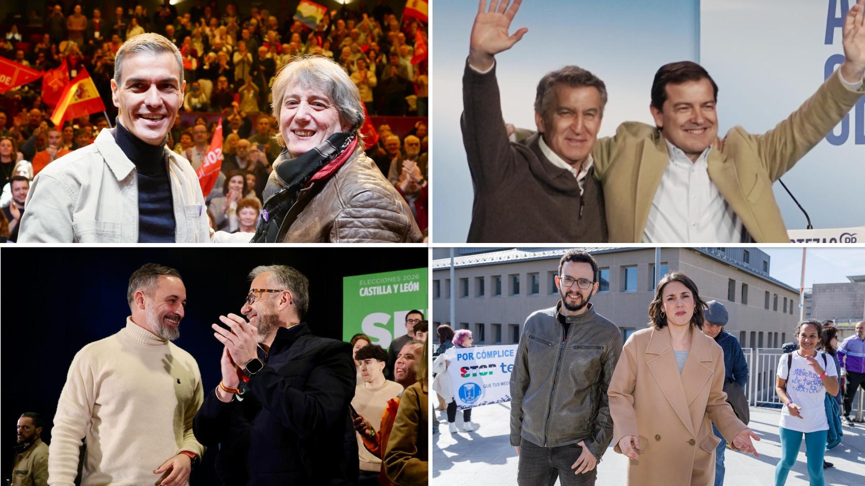 Valladolid se convierte en un hervidero político nacional para cerrar la campaña en Castilla y León (Fotos Ical: Carlos S. Campillo, Rubén Cacho, Miriam Chacón y Nacho Valverde)