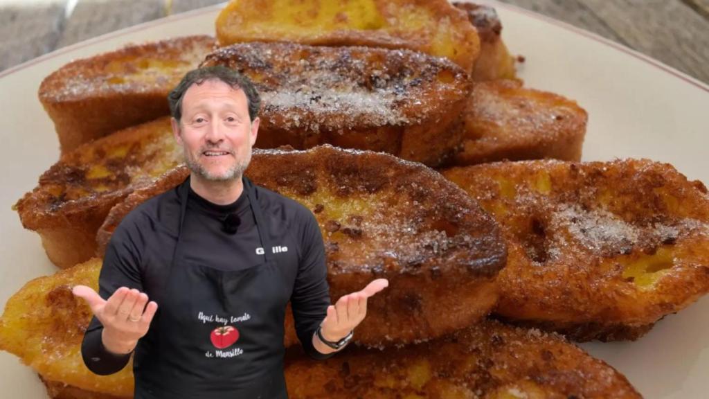 El cocinero Guille Rodríguez y unas torrijas.
