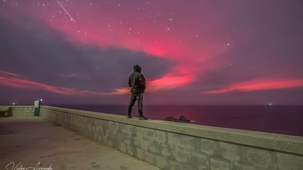 Aurora boreal en Cabo Ortegal