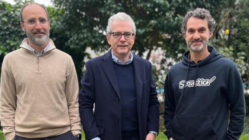 Pablo Isla, en el centro, con Daniel González de Vega y Javier Arroyo, fundadores de Smartick.
