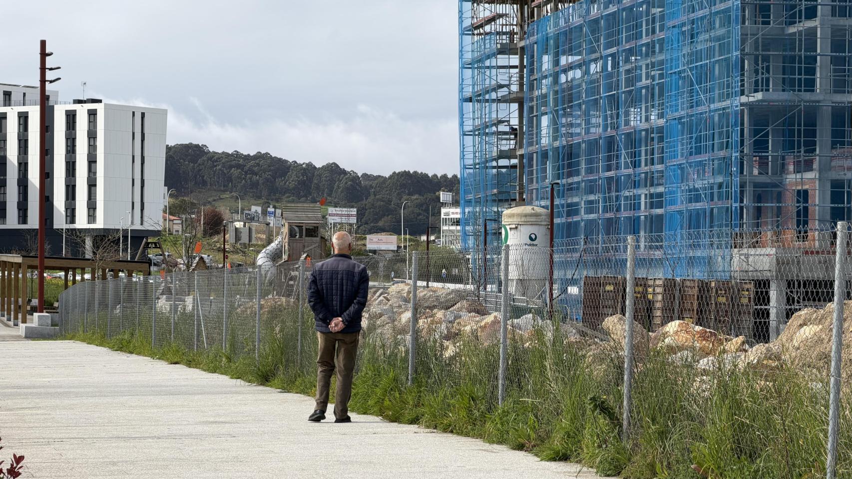 Parcela Z-44 en construcción en el barrio de Xuxán en A Coruña.