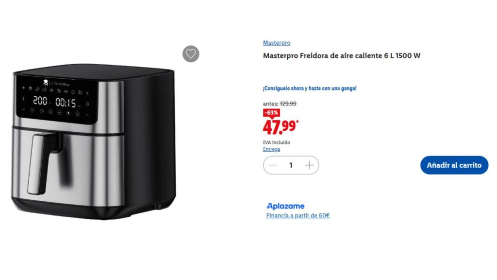 Freidora de aire Masterpro