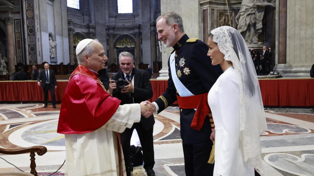 Los Reyes con el Papa en su último encuentro.