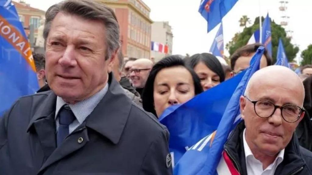 Christian Estrosi, current mayor of Nice, together with Éric Ciotti, his main rival at the polls.