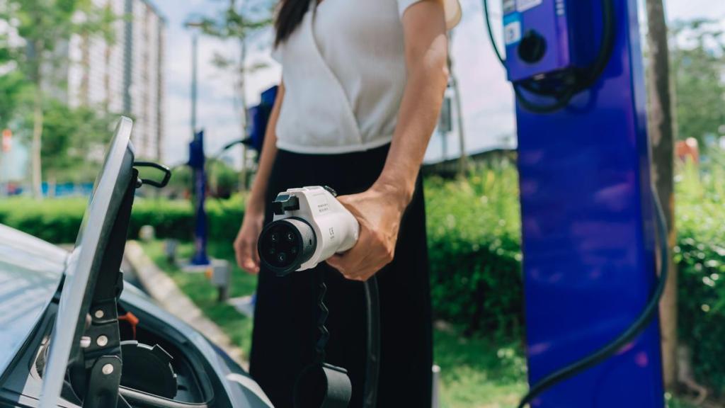 Carga de un vehículo eléctrico.