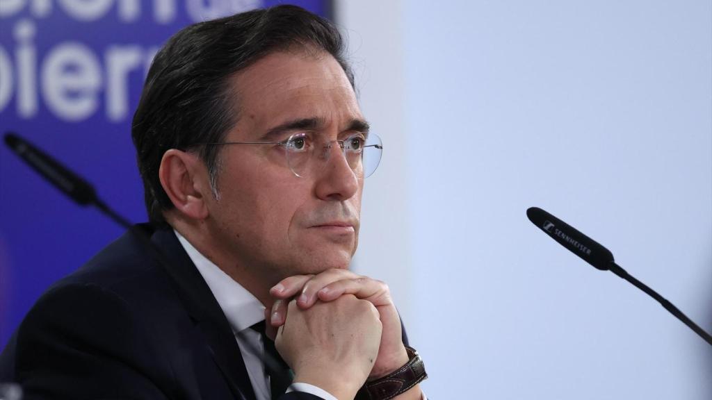 El ministro de Exteriores, José Manuel Albares , durante la rueda de prensa posterior al Consejo de Ministros.