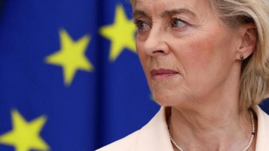La presidenta de la Comisión, Ursula von der Leyen, durante la comparecencia de este lunes en Bruselas
