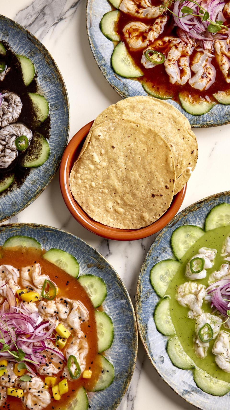 Platos de Los Aguachiles.