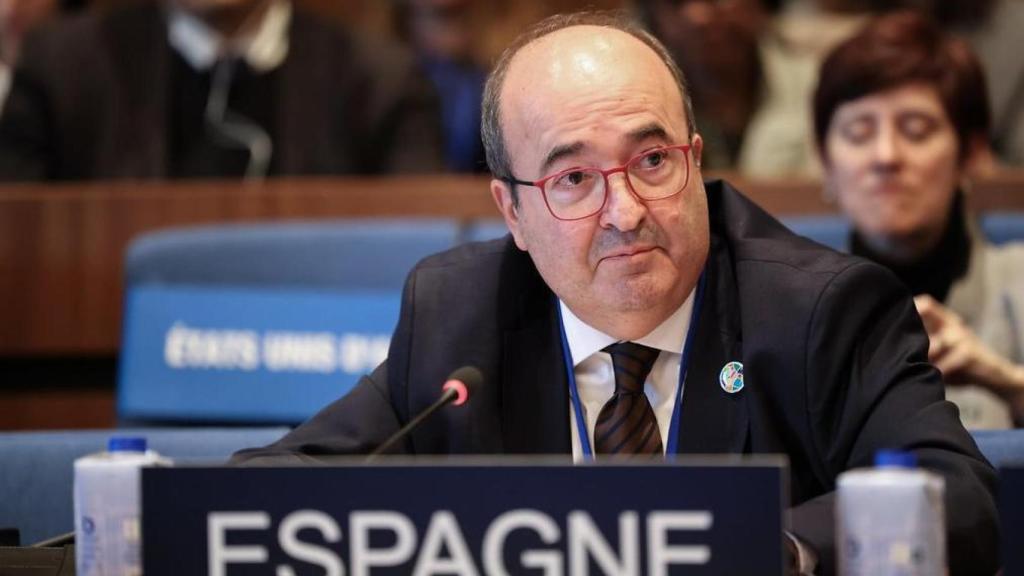 Miquel Iceta, como embajador delegado permanente de España ante la UNESCO, durante una reunión del organismo en París. El exministro ocupa desde 2023 uno de los destinos diplomáticos más codiciados del servicio exterior español.