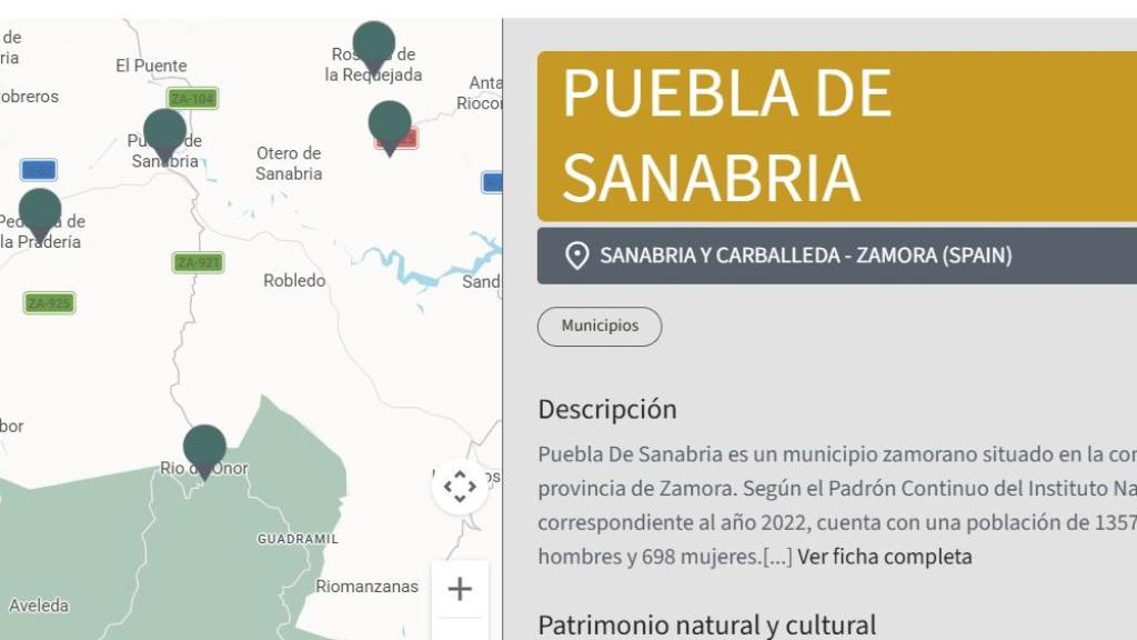 Mapa interactivo de Puebla de Sanabria