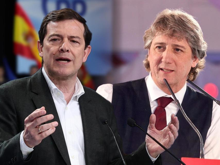 Los candidatos del PP, Alfonso Fernández Mañueco, y del PSOE, Carlos Martínez, en las elecciones de este domingo.