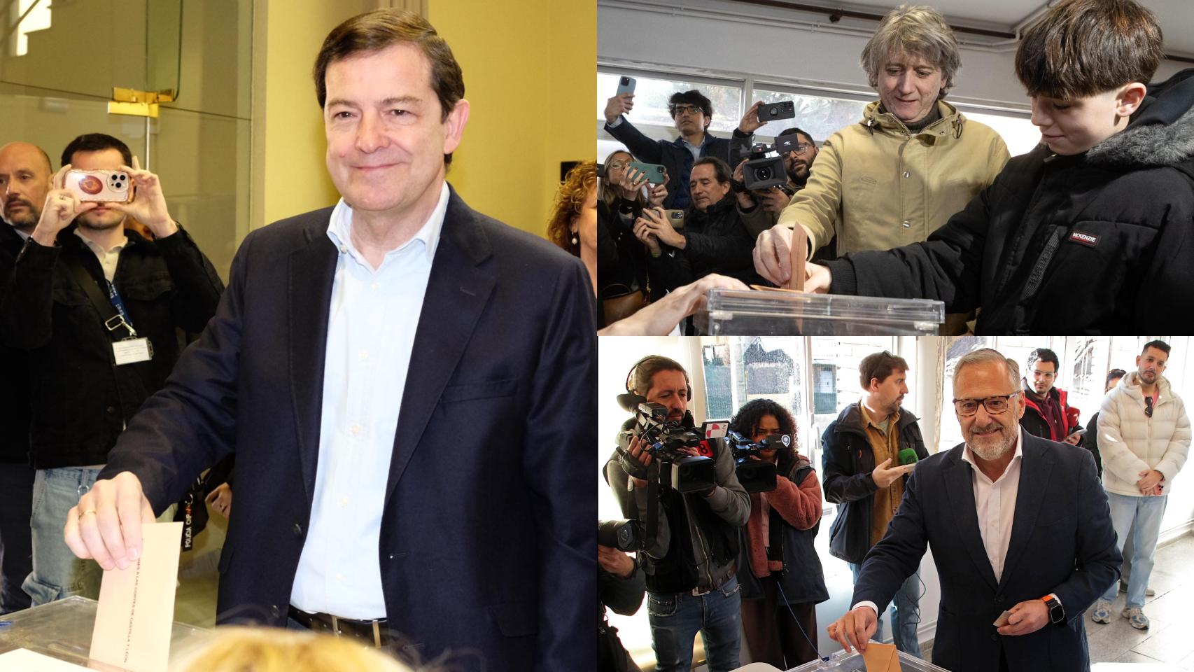 Mañueco, Martínez y Pollán votando