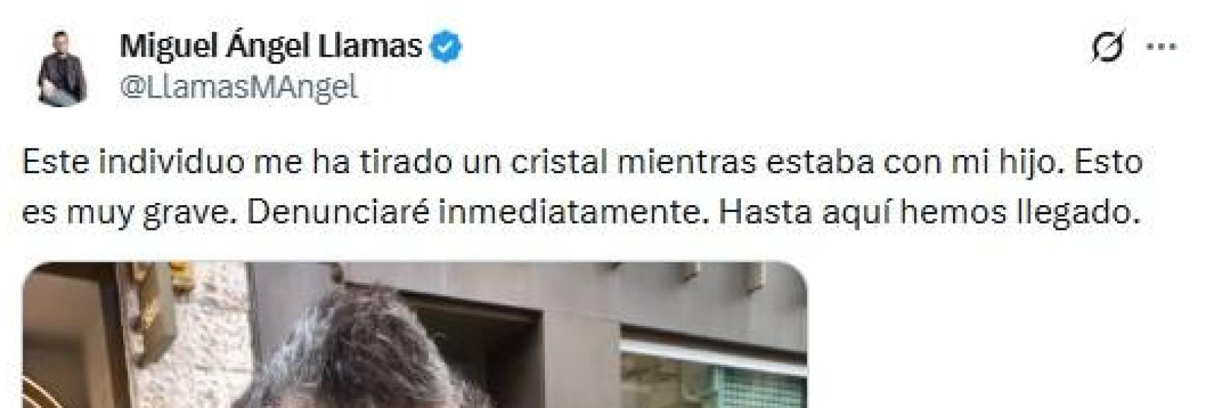 El mensaje publicado en X por el candidato de Podemos, Miguel Ángel Llamas.