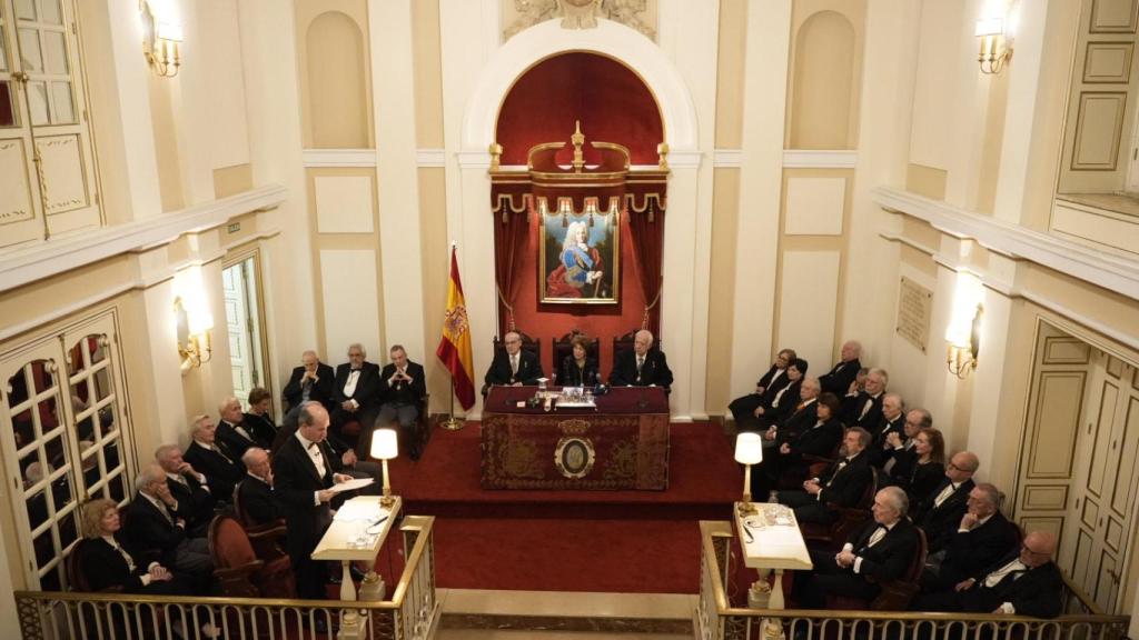 Jaime Olmedo during his speech on joining the Real Academy of History.