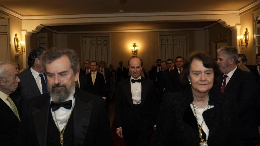 Jaime Olmedo, during the act of joining the Royal Academy of History.