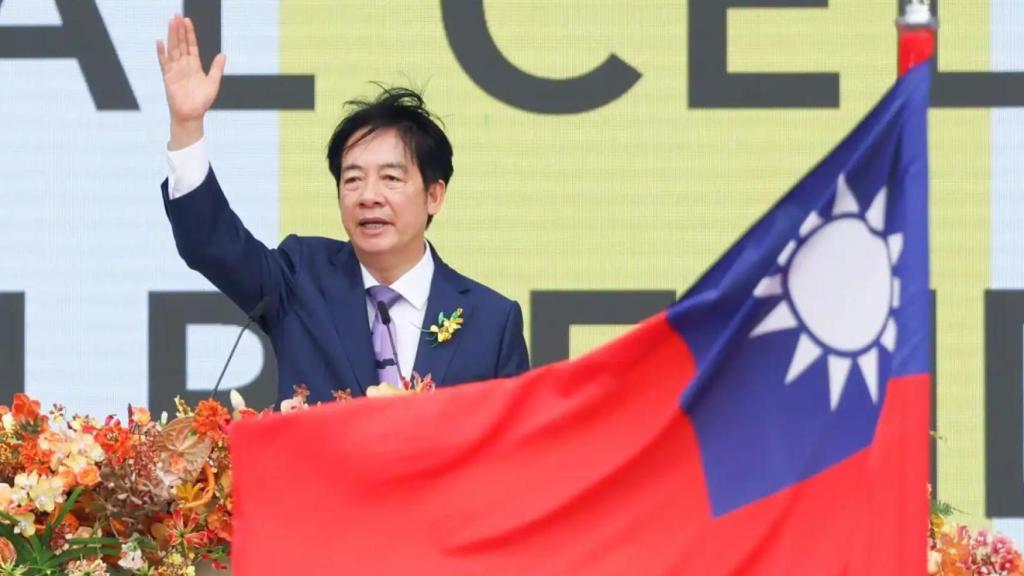 El nuevo presidente de Taiwán, Lai Ching-te, durante su discurso inaugural este lunes.