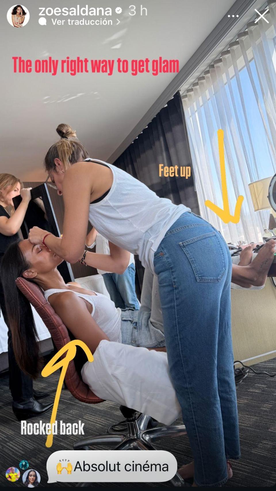 Zoe Saldaña, en sus redes sociales.