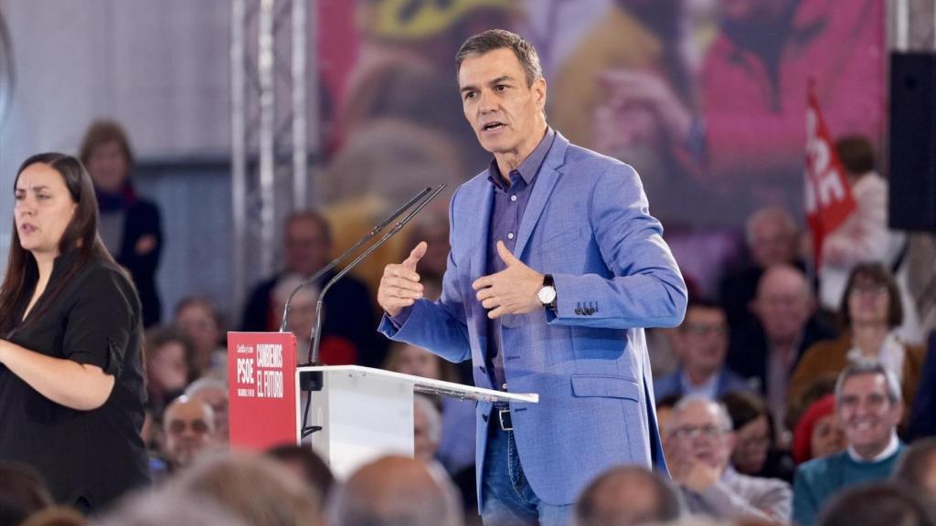 Pedro Sánchez el pasado viernes en el cierre de campaña en Valladolid.