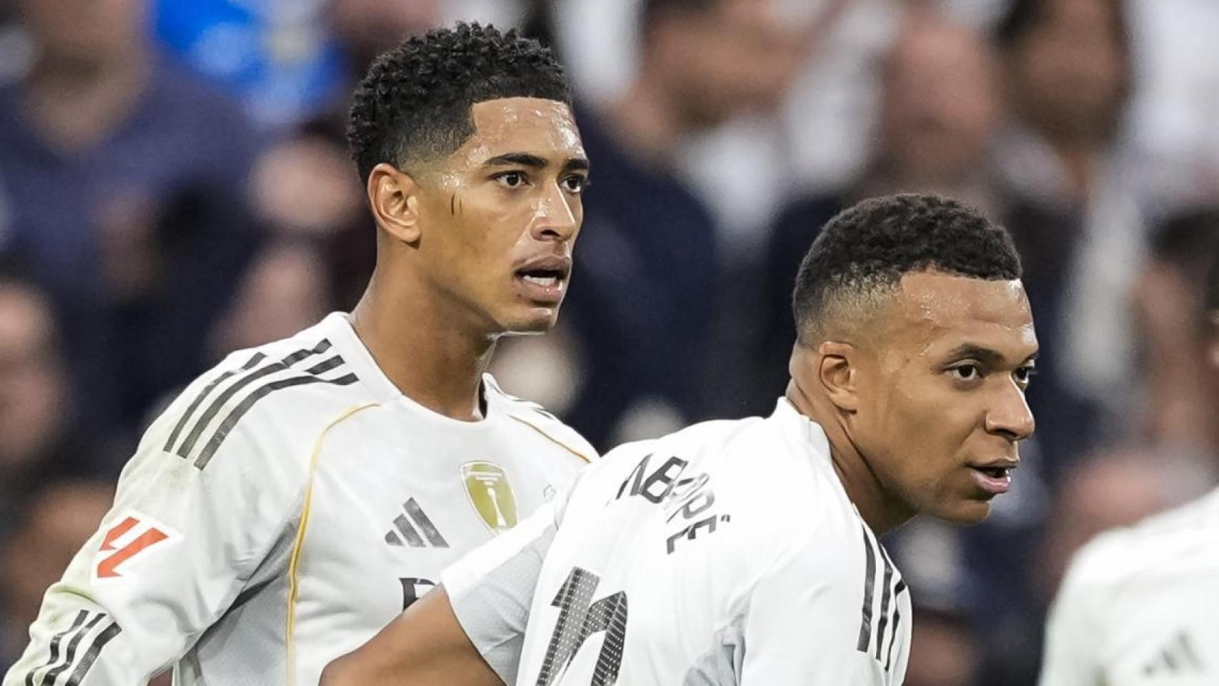Bellingham y Mbappé, durante un partido del Real Madrid