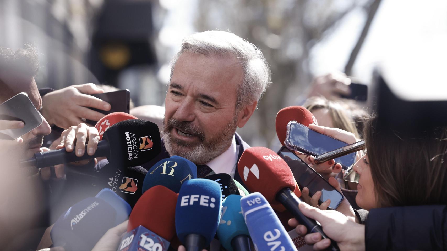 Jorge Azcón, a su llegada a la reunión de la Junta Directiva Nacional del Partido Popular