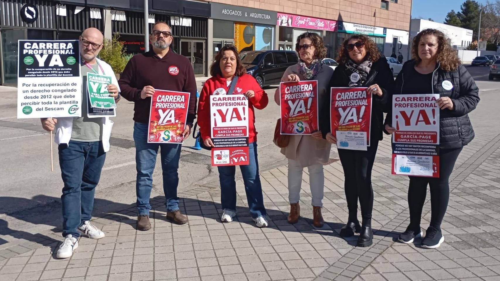 Delegados de UGT, CSIF, USICAM, USAE y CCOO en Alcázar de San Juan.