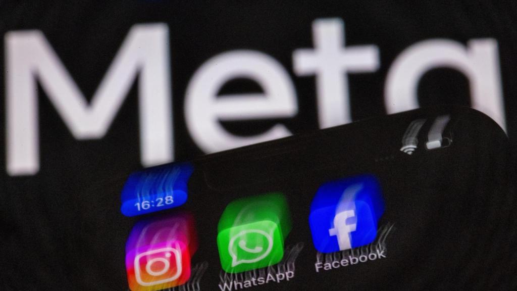 Los logos de Instagram, Facebook y WhatsApp.
