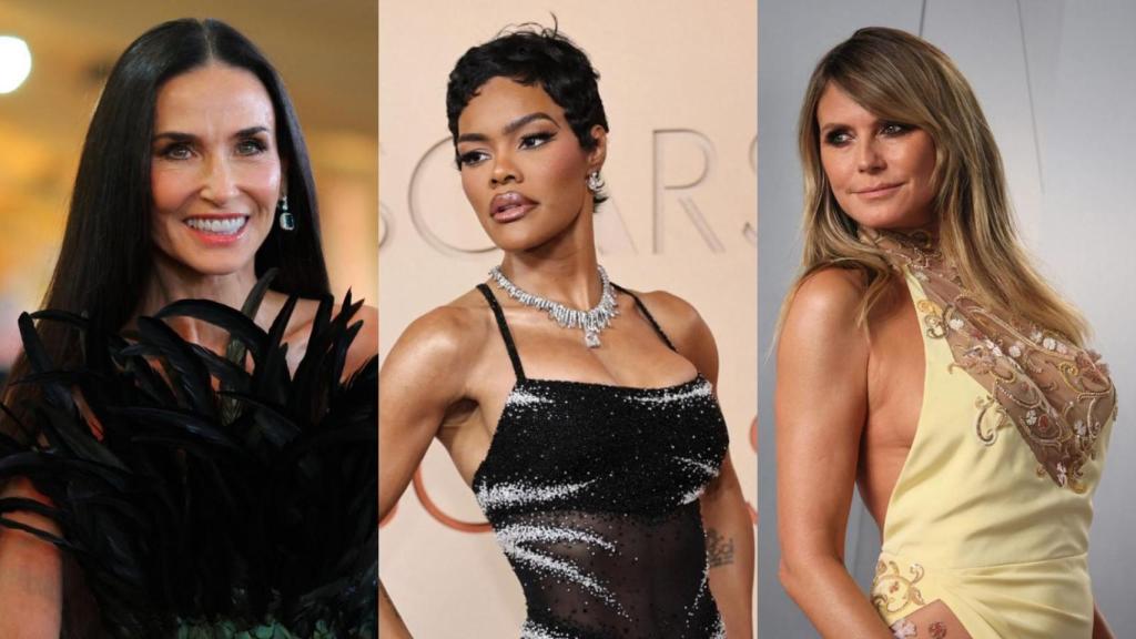 De izquierda a derecha: Demi Moore, Teyana Taylor y Heidi Klum.