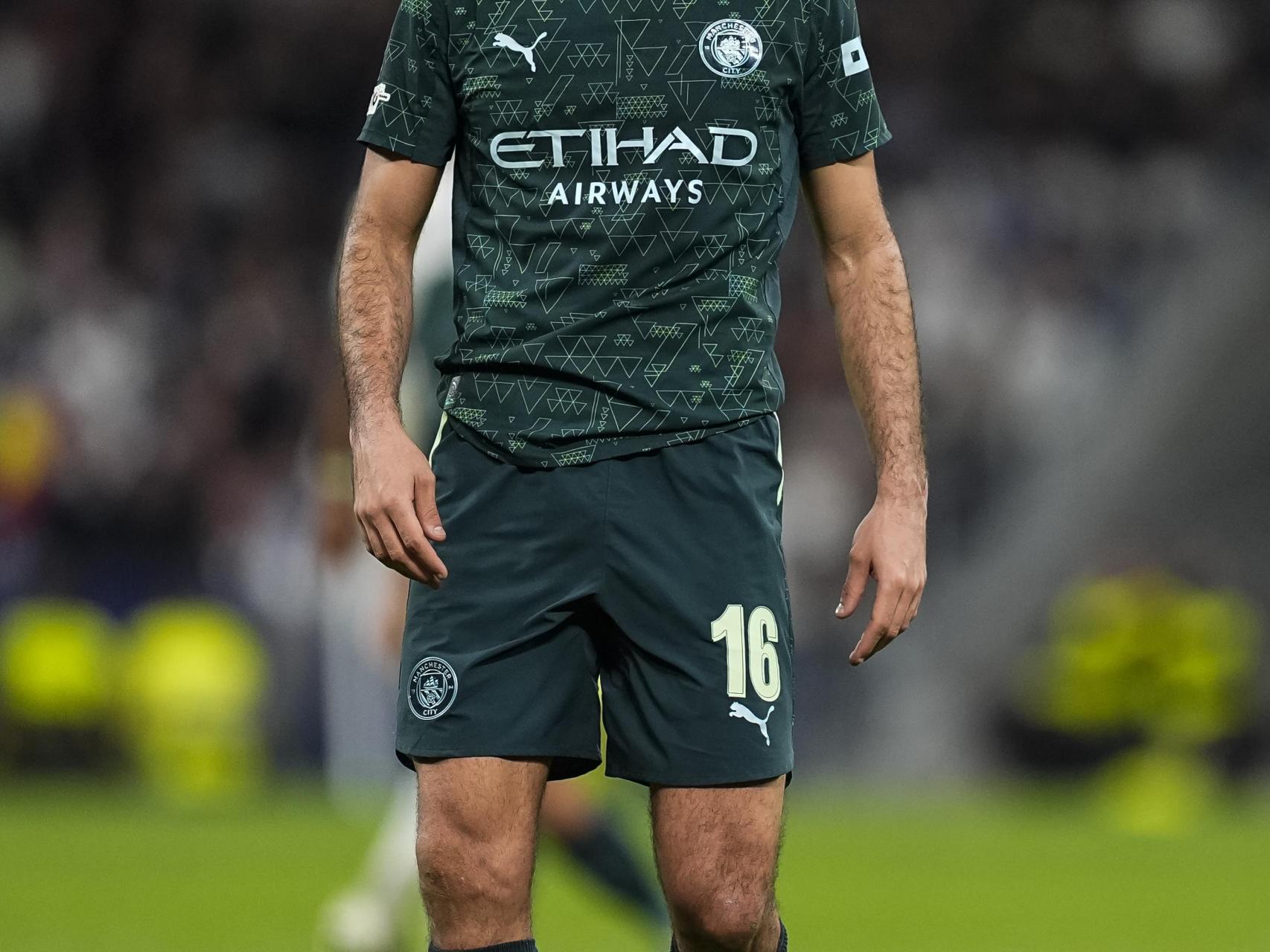 Rodri Hernández, con el Manchester City en el Santiago Bernabéu