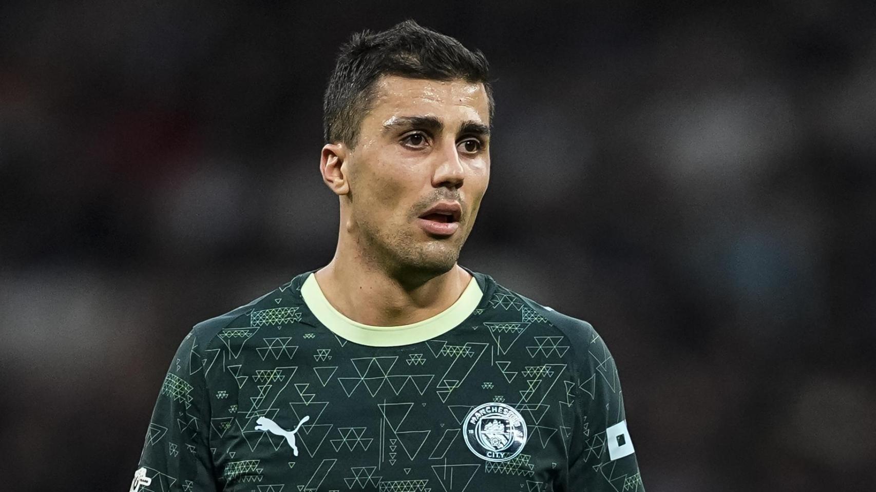 Rodri Hernández, con el Manchester City en el Santiago Bernabéu