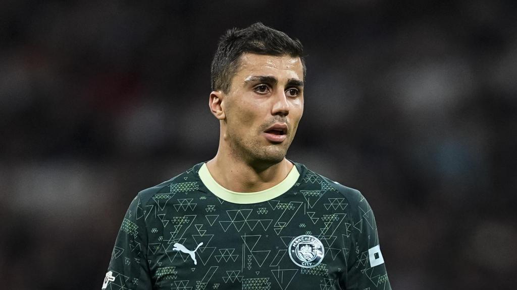 Rodri Hernández, con el Manchester City en el Santiago Bernabéu