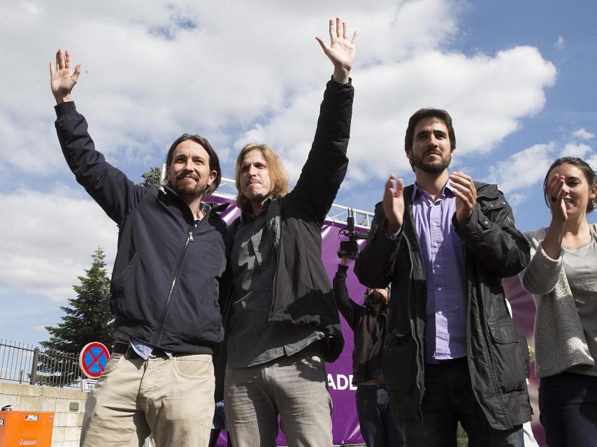 Pablo Iglesias joined Pablo Fernández, Pedro de Palacio and Irene Montero in 2015 at the event in Burgos.