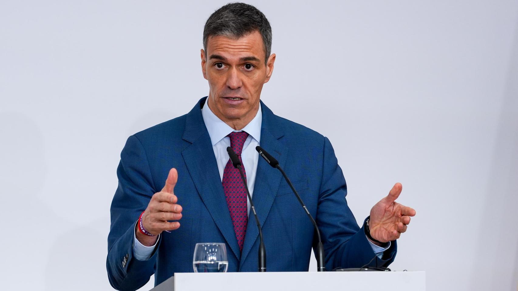 Comparecencia del presidente del Gobierno, Pedro Sánchez, ante los medios de comunicación.